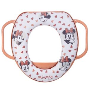 Tataway Réducteur de toilette pour enfants Disney Minnie, en plastique, avec deux poignées de support, siège rembourré et réutilisable