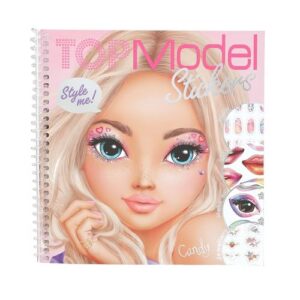 Depesche 13984 TOPModel Face Dress Me Up - Livre d'autocollants avec 24 Pages de Portraits de mannequins à décorer, avec 7 Pages d'autocollants d'accessoires