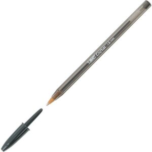 BIC Cristal Fun Stylos-Bille Pointe Large (1,6 mm) - Ecriture Large et Intense - Couleur Noire, Boîte de 50