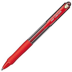 UNI-BALL Lot de 3 Stylos bille Laknock SN100/14 Rétract. Grip Pte Large 1,4mm Rouge