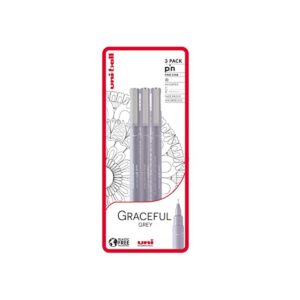 uni-ball PIN Lot de 3 stylos à pointe fine gris résistant à l'eau et à la décoloration, idéal pour les architectes, les croquis, le scrapbooking, le dessin, l'art, le dessin technique, la qualité