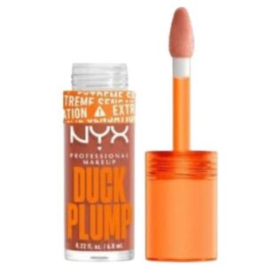NYX Professional Makeup Laque à Lèvres Repulpante, Couleur Intense, Hautement Pigmentée, Fini Ultra-Brillant, À l'Huile de Gingembre, Vegan, Duck Plump, Teinte : Apri Caught