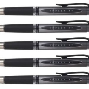 Faber-Castell Uniball Lot de 5 stylos gel Impact RT UMN 15210S N, noirs