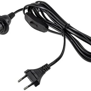 ChiliTec Câble d’alimentation avec interrupteur et prise pour lampe à fabriquer soi-même E14 Fassung + 3,4m + Schalter Noir