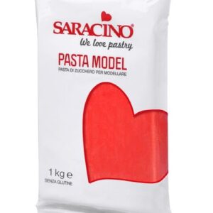Saracino Pâte à sucre Model rouge à modeler de 1 kg sans gluten Made In Italy