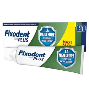Fixodent Pro Plus La Meilleure Technologie Antibactérienne Crème Adhésive Pour Prothèses Dentaires 57G