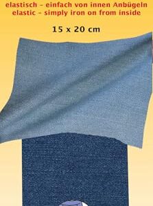 Kleiber 30474 Écusson flexible, 10 x 20 cm, rustine élastique à découper et à repasser en intérieur (jeans)