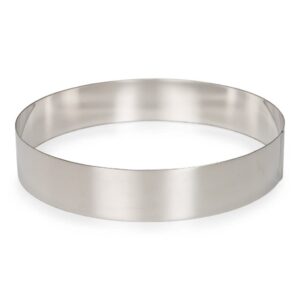 patisse 02156 – Cercle à gâteaux, cercle à pâtisserie, mousse ou entremets - acier inoxydable – 4.5cm x Ø 20cm, Argenté
