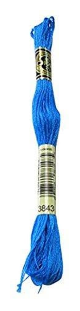 DMC Fil à broder de 8 m, couleurs variées, Coton, Couleur 3843, 8.7-Yards