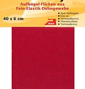Kleiber 40 x 6 cm Ruban élastique thermocollant pour réparer vêtements, Rouge