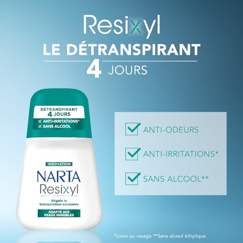 Narta - Resixyl - Déodorant Bille Femme Détranspirant - Traitement Transpiration Excessive - Efficacité 4 jours - 3 x 50ml – Image 2