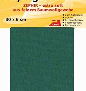 Kleiber 30 x 6 cm Ruban Coton thermocollant réparation très Fin et Souple, Vert