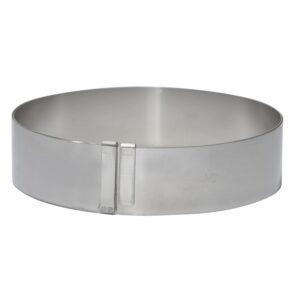 De Buyer - Cercle à pâtisserie extensible de 18 à 36 cm en inox - 4,5 cm - Fabriqué en France, Cercle Extensible et Gradué, Intérieur Lisse pour Démoulage Parfait, Utilisable à Froid