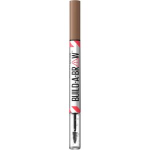 Maybelline New York - Feutre & Gel à Sourcils 2-en-1 - Double Embout pour Combler, Dessiner et Fixer les Sourcils - Build a Brow - Teinte: Soft Brown (255)