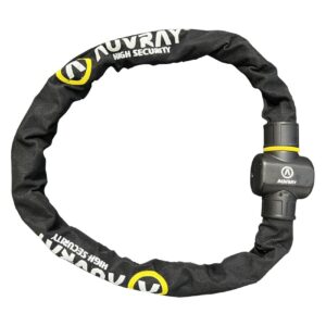 AUVRAY - Antivol vélo chaîne C·BLOC PRO ALERT - Certifié ART 4327 - Alarme 120 dB - Niveau de sécurité 8/10 - Recommandé par les Assureurs- Chaîne acier cémenté Ø10mm - Longueur 100cm - Haute sécurité