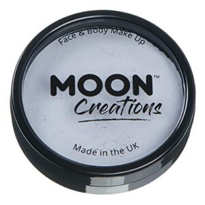 Moon Creations Maquillage professionnel visage et corps | Moules à gâteaux professionnels avec peinture colorée pour maquillage | pour enfants, adultes, festival, Halloween, gris clair, 36 g