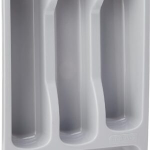 Curver Range Couverts pour Tiroir de Cuisine - 4 Compartiments - 33 x 20 x 6 cm - Gris