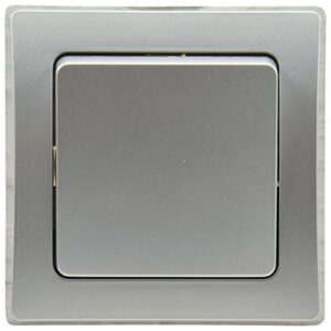Delphi Interrupteur va-et-vient encastré 230 V avec cadre simple combinable avec cadre multiple Gris argenté