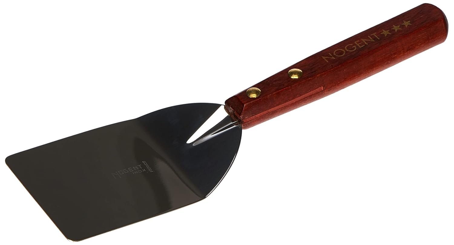 Nogent 1710 Spatule Inox Petit Modèle Manche Bois, Merisier