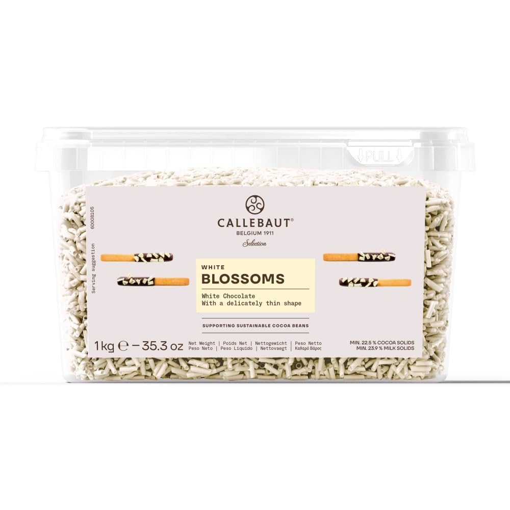 Callebaut Mona Lisa Blossoms (boucles de chocolat blanc, pot de 1 kg)