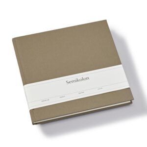 Semikolon 370071 Livre d'or - 25 x 23 cm - avec 180 pages vierges à personnaliser, marque-page - beige fango