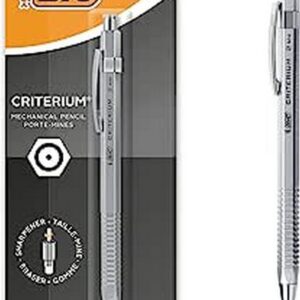 BIC Criterium Luxe - Porte-Mines avec Mine Graphite HB Très Robuste (2 mm) - Corps Chromé, Blister de 1