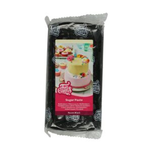 FunCakes Pâte à Sucre Raven Black: facile à utiliser, lisse, flexible, douce et pliable, parfaite pour la décoration de gâteaux, halal, casher et sans gluten. 1 kg