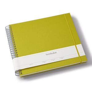 Semikolon 369975 Album à spirales Maxi Mucho - 34,5 x 30 cm - Album photo, 90 pages blanc crème, livre photo, matcha vert clair