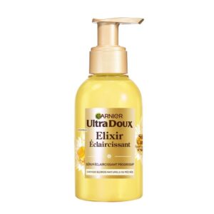 Garnier - Ultra Doux Élixir éclaircissant progressif - Sérum Cheveux Blonds naturels ou méchés - Camomille et Miel de Fleurs - Sans Silicone - Flacon en Plastique Recyclé - Hommes et Femmes - 120 ml