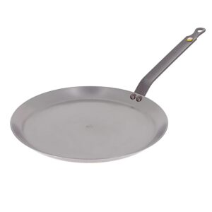 De Buyer - Poêle à crêpes en tôle d'acier MINERAL B - 24 cm - Fabriquée en France, Sans PFAS, Anti Adhérence Naturelle, Queue Rivetée et Finition à la Cire d'Abeille, Tous Feux + Flash Four