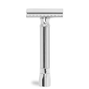 Merkur Rasoir de sécurité réglable 500 C – Chrome | Brillance classique | Coupe droite de qualité supérieure en deux parties | Idéal pour le rasage humide | Zinc moulé | Manche en laiton | Fabriqué en