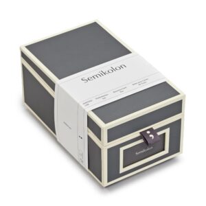 Semikolon 370085 Boîte à cartes de visite - répertoire alphabétique - 10,5 x 18 x 8,3 cm - boîte à cartes de visite - gris lave