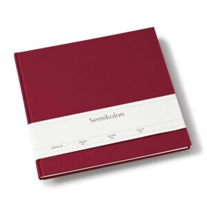 Semikolon 370425 Livre d'or Slim - 25 x 23 cm avec 100 pages vierges à personnaliser, marque-page - bordeaux foncé