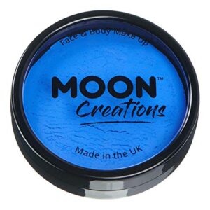 Moon Creations Maquillage professionnel visage et corps | Moules à gâteaux professionnels avec peinture colorée pour maquillage | pour enfants, adultes, festival, Halloween, bleu royal, 36 g