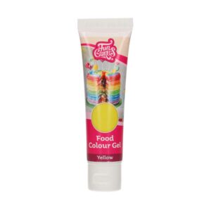 FunCakes Food Colour Gel Jaune: Colorant Alimentaire Gel Concentré pour le Fondant, la Pâte d'Amande, la Crème. Dosage Simple et Facile. Créer des Couleurs Vives. Halal. 30 g