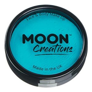 Moon Creations Maquillage professionnel visage et corps | Moules à gâteaux professionnels avec peinture colorée pour maquillage | pour enfants, adultes, festival, Halloween, turquoise, 36 g