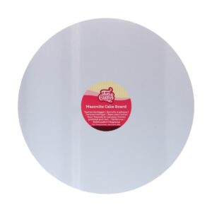 FunCakes Masonite Cake Board Rond Ø25 cm - Blanc : Cake Board rond, Base pour la présentation des gâteaux, Haute qualité, Aspect luxueux, 1 pièce.