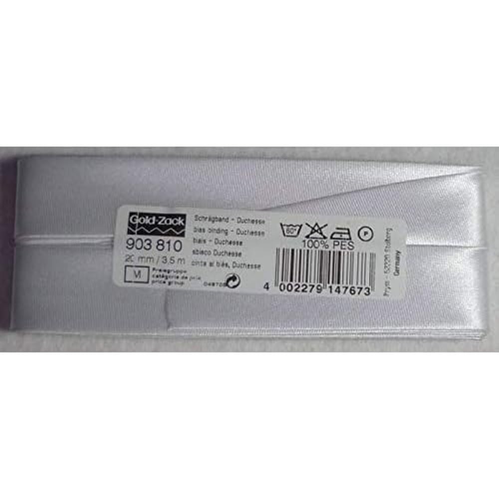 Prym 903810 Biais Satin Duchesse, 40/20mm, blanc, 3,5m