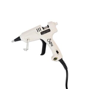 Sizzix 662301 Accessoire-Porte Pistolet à Colle Version Royaume-Uni avec Adaptateur UE, Plastique, Blanc, 20,8 x 13,9 x 5 cm