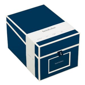 Semikolon 352542 Boîte à CD et photos - 17,7 x 15,7 x 25,6 cm - pour photos 10 x 15 cm - Couverture bleu marine