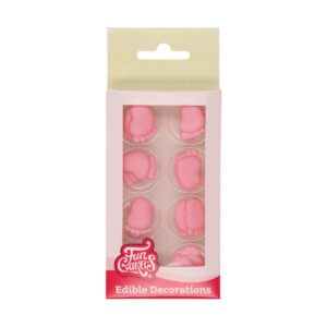 FunCakes Sugar Decorations Baby Feet Girl: Prêt à utiliser pour la décoration de gâteau, parfait pour les cupcakes, muffins et plus, certifié sans gluten, Set / 16