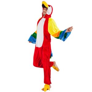 Boland - Costume adulte perroquet, combinaison à capuche en peluche, fermeture éclair sur le devant, animal de zoo, oiseau, carnaval, fête à thème