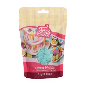 FunCakes Deco Melts Hellblau - Trempez, coulez, arrosez et décorez ! Faire fondre brièvement au micro-ondes ou au bain-marie , 250 g