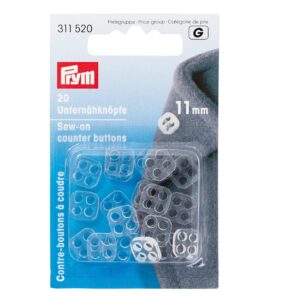 Prym 311520 Contre-boutons à coudre, transparent