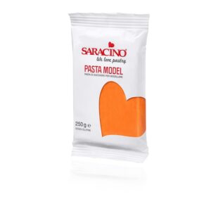 Saracino Pâte à Sucre Model Orange à Modeler de 250 g sans Gluten Made in Italy