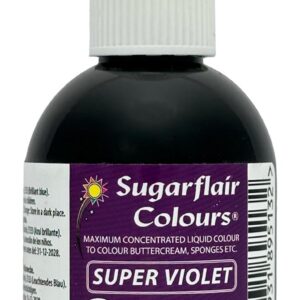 Sugarflair Colours Concentrated Liquid Color Purple - Violet - Colorant Alimentaire, Concentré Nourriture Dye pour Pâte à Sucre, Crème au Beurre, Glaçage, Macarons, Gâteaux - 60 ml