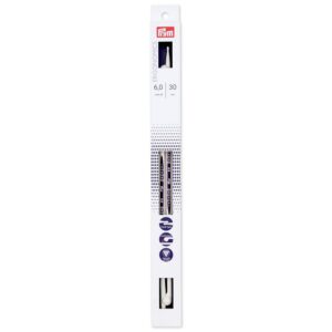 Prym 190 308 Single-Point Ergonomic Knitting Needle 6mm/30cm, White, One Size