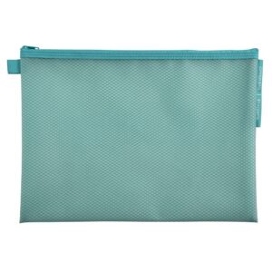Exacompta - Réf. 37150E - 1 pochette EVA à fermeture éclair en plastique souple Chromaline pastel -format à classer A4 - Pour ranger des fournitures, accessoires de beauté - 3 couleurs aléatoires