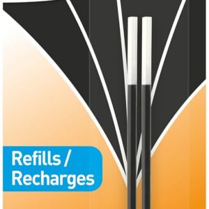 BIC 4 Couleurs - Recharges pour Stylo-Bille - Pointe Moyenne (1,0 mm) – Encre Noire, Blister de 2