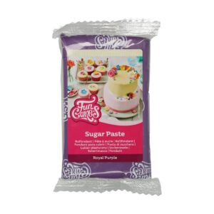 FunCakes Pâte à Sucre Royal Purple: facile à utiliser, lisse, flexible, douce et pliable, parfaite pour la décoration de gâteaux. Sans gluten. 250 g